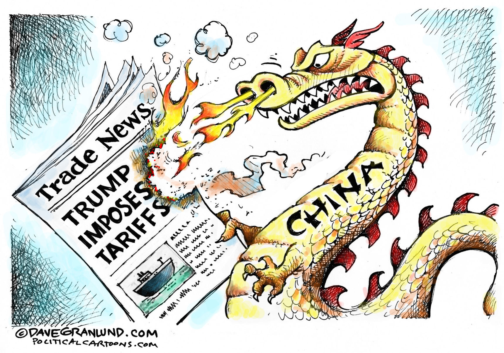 Trump tariffs and China response by Dave Granlund, Minnesota